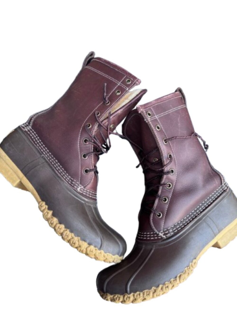 L.L.Bean Bean Boot 10” Shearling-Lined Duck Boots Brown on Brown Women's US 8 M - Picture 15 of 16